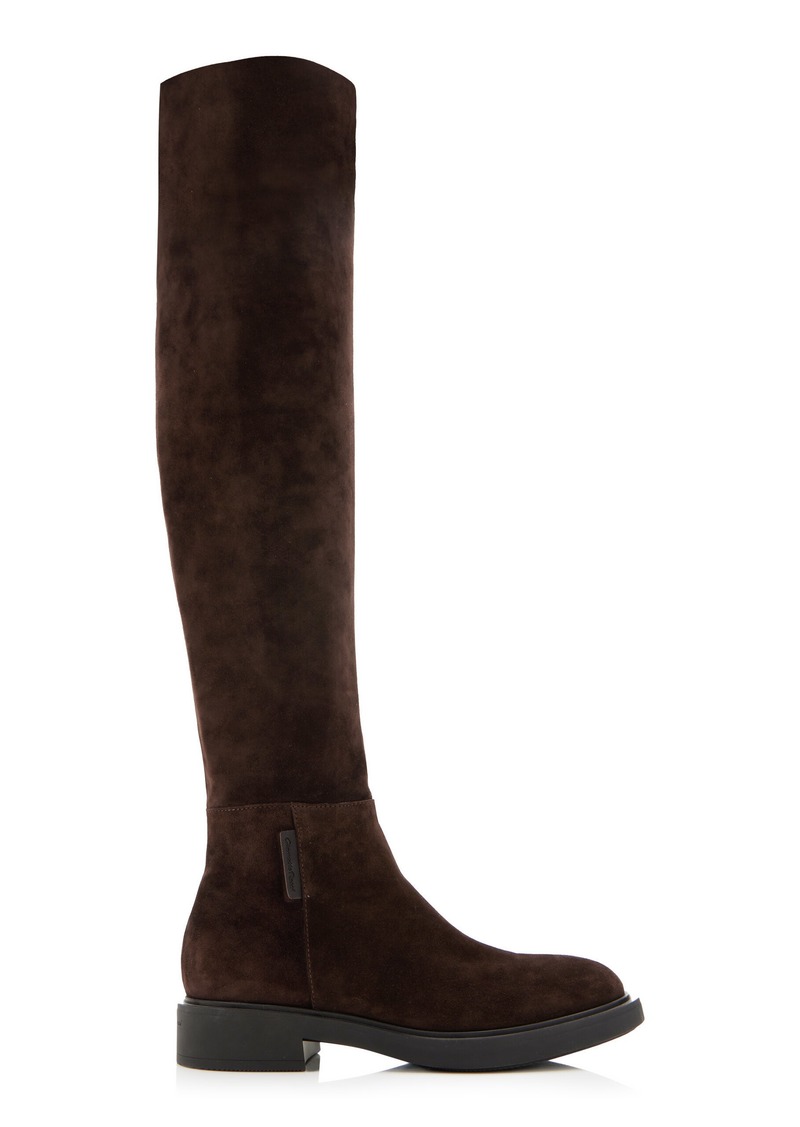 Gianvito Rossi - Lexington Suede Over-The-Knee Boots - Brown - IT 37.5 - Moda Operandi