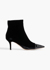 Gianvito Rossi - Lucy patent leather-trimmed velvet ankle boots - Black - EU 40.5