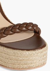 Gianvito Rossi - Merida braided leather espadrille wedge sandals - Brown - EU 35