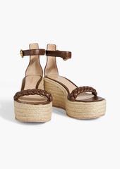 Gianvito Rossi - Merida braided leather espadrille wedge sandals - Brown - EU 35