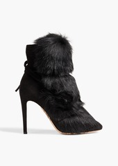 Gianvito Rossi - Moritz shearling-trimmed suede ankle boots - Green - EU 40