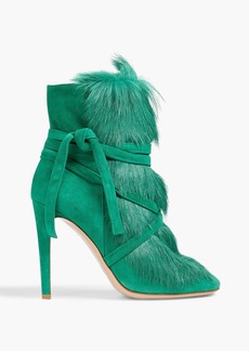 Gianvito Rossi - Moritz shearling-trimmed suede ankle boots - Green - EU 40
