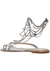 Gianvito Rossi - Nadja crystal-embellished mirrored-leather sandals - Metallic - EU 35.5