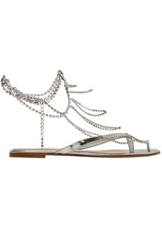 Gianvito Rossi - Nadja crystal-embellished mirrored-leather sandals - Metallic - EU 35.5
