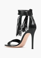 Gianvito Rossi - Noelle fringed leather sandals - Black - EU 40.5