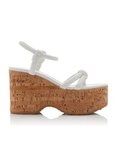 Gianvito Rossi - Padded-Leather Platform Sandals - White - IT 37.5 - Moda Operandi