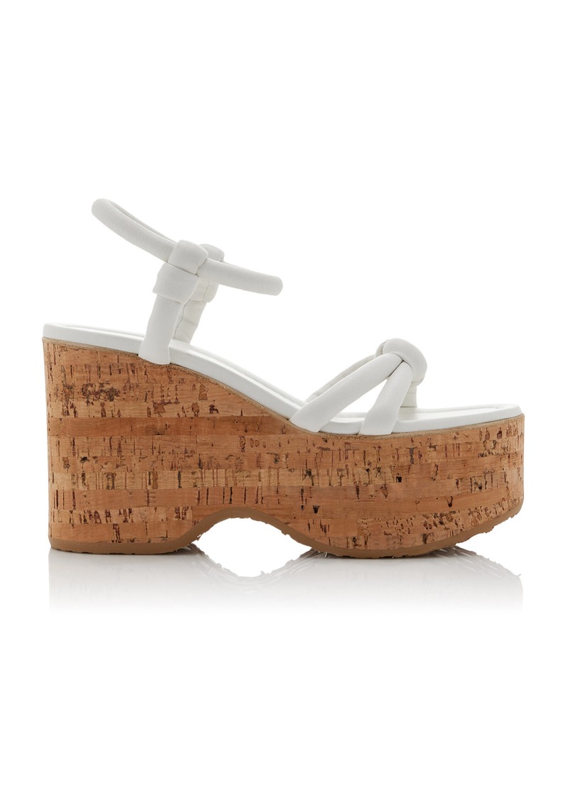 Gianvito Rossi - Padded-Leather Platform Sandals - White - IT 38.5 - Moda Operandi