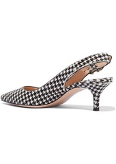 Gianvito Rossi - Patti 55 houndstooth calf hair slingback pumps - Black - EU 39.5