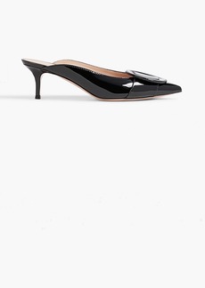 Gianvito Rossi - Ruby buckle-embellished patent-leather mules - Black - EU 37