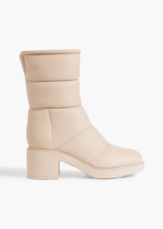 Gianvito Rossi - Shearling-lined quilted leather ankle boots - Pink - EU 42