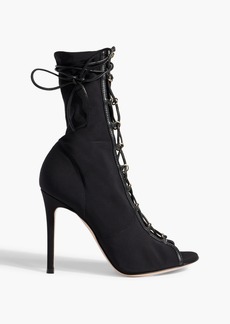 Gianvito Rossi - Stevie 105 leather-trimmed jersey ankle boots - Black - EU 35