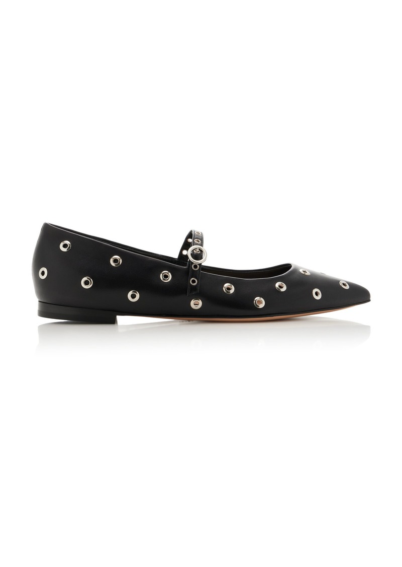 Gianvito Rossi - Studded Leather Flats - Black - IT 41 - Moda Operandi