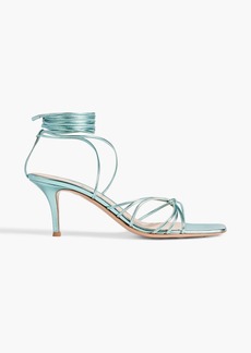 Gianvito Rossi - Sylvie 70 knotted mirrored-leather sandals - Blue - EU 36