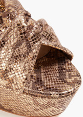 Gianvito Rossi - Metallic snake-effect suede platform sandals - Animal print - EU 35
