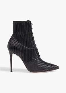 Gianvito Rossi - Zina lace-up quilted leather ankle boots - Black - EU 35.5