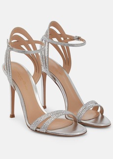 Gianvito Rossi Crystal-embellished leather sandals