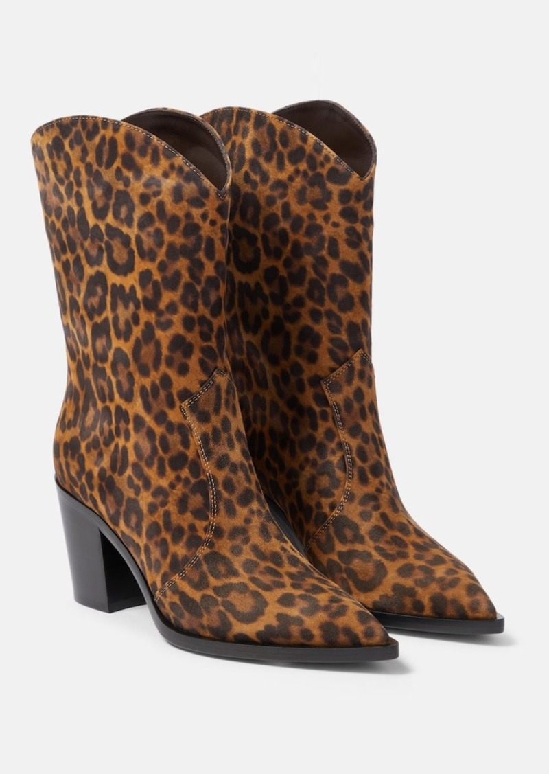 Gianvito Rossi Denver leopard-print leather boots