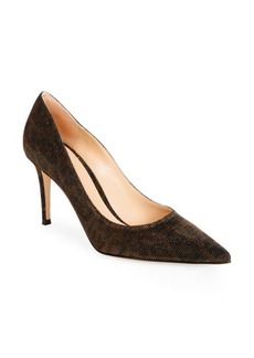 Gianvito Rossi Exopard Leopard Crystal Embellished Pointed Toe Pump