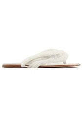 Gianvito Rossi Faux-fur and leather flip-flops