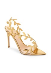 Gianvito Rossi Flavia Leaf Pointed Toe Asymmetric Slingback Sandal