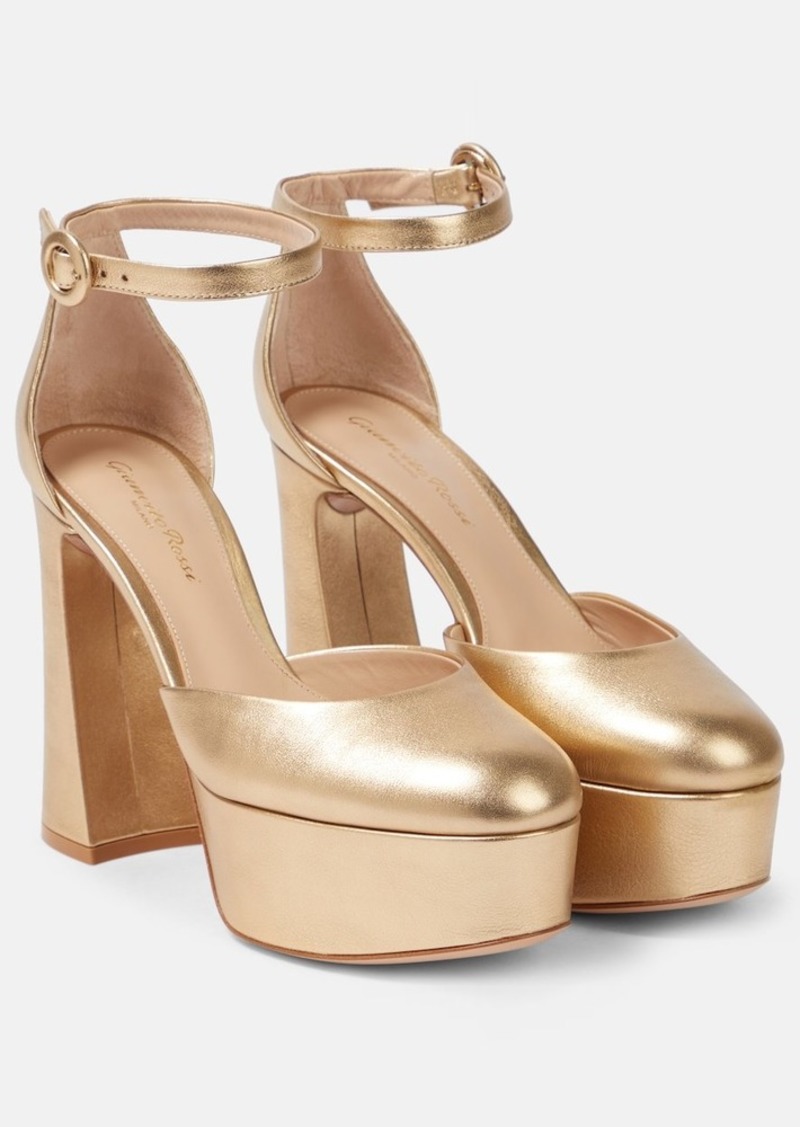 Gianvito Rossi Holly D'orsay metallic leather pumps