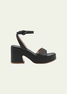 Gianvito Rossi Leather Ankle-Strap Platform Sandals