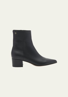 Gianvito Rossi Leather Zip Ankle Booties