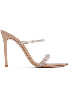 Gianvito Rossi Pink Crystal Heeled Sandals