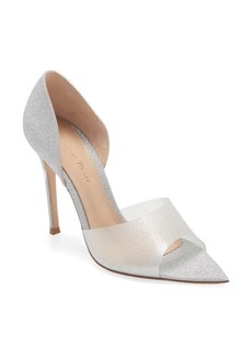 Gianvito Rossi Pointed Toe d'Orsay Pump in Silver at Nordstrom