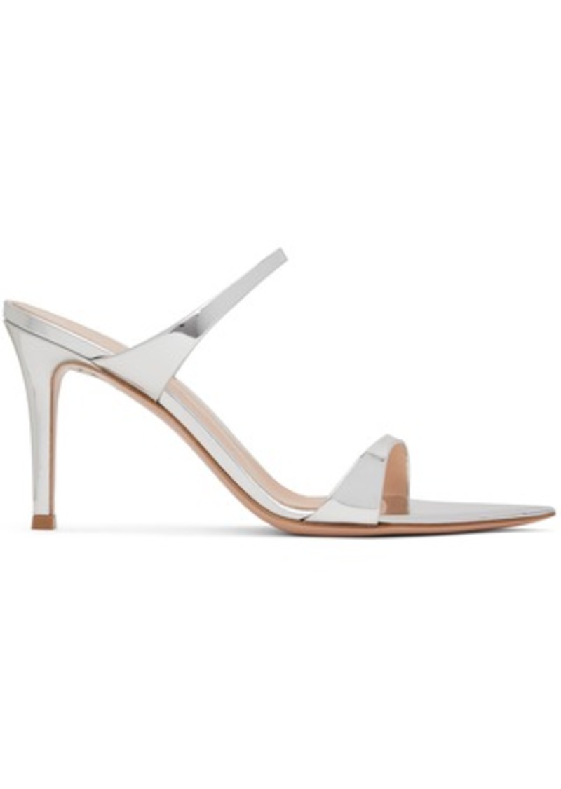 Gianvito Rossi Silver Strappy Heeled Sandals