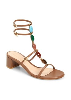 Gianvito Rossi Stone Embellished Double Ankle Strap Sandal