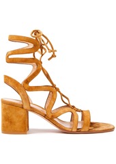 Gianvito Rossi Woman Artemis 60 Lace-up Suede Sandals Camel