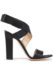 Gianvito Rossi Woman Rae Bow-embellished Silk-satin Sandals Black