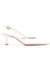 Gianvito Rossi point toe slingback leather pumps