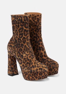Gianvito Rossi Leopard-print suede platform ankle boots