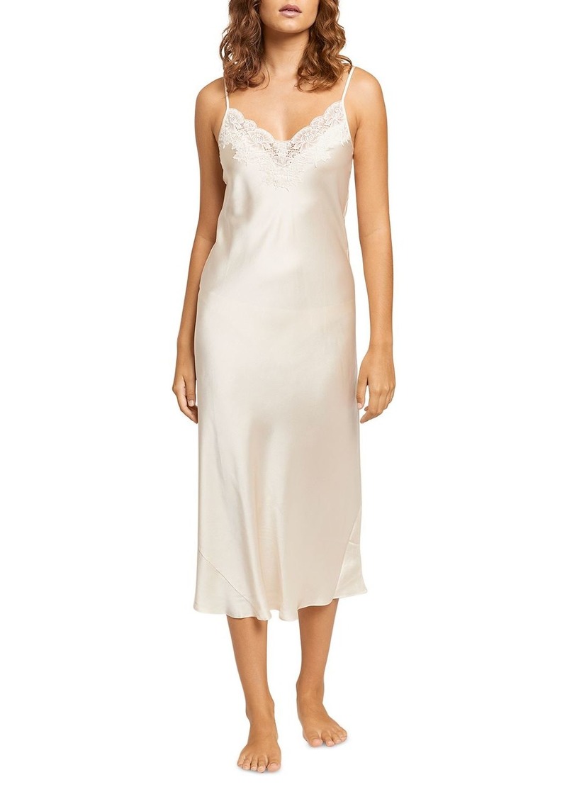 Ginia Ginia Silk Lace Trim Nightgown 