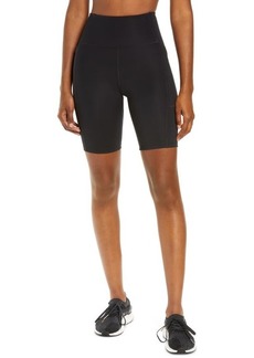 Girlfriend Collective High Rise Pocket Bike Shorts in Black at Nordstrom