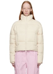 Girlfriend Collective Off-White Cropped Puffer Jacket