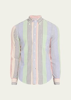 Gitman Brothers Shirt Co. Men's Multi-Stripe Cotton Seersucker Shirt