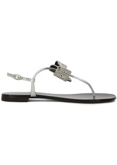 Giuseppe Zanotti crystal-bow metallic flat sandals