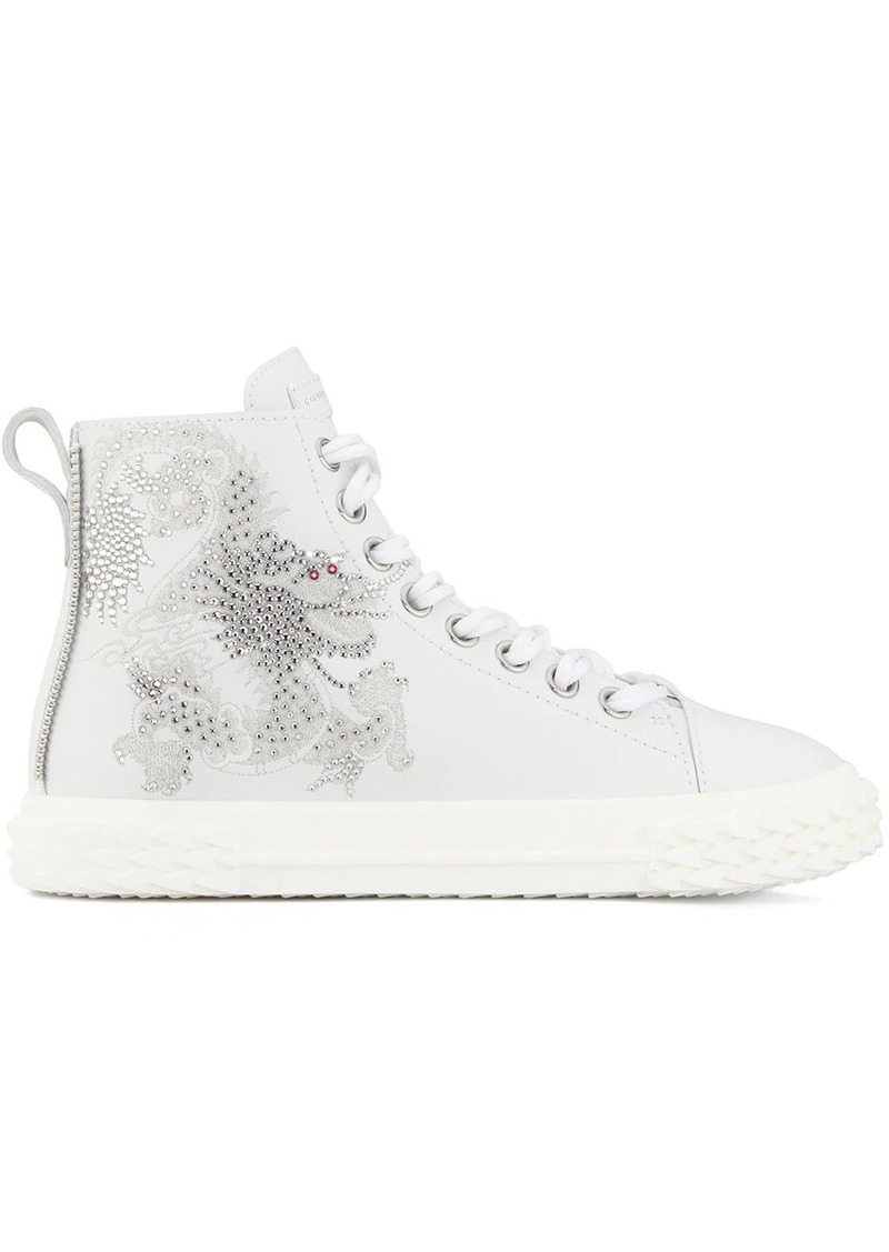 Giuseppe Zanotti crystal-embellished high-top sneakers