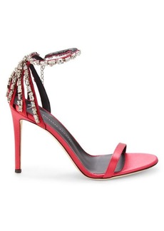 Giuseppe Zanotti Crystal-Embellished Leather High-Heel Sandals