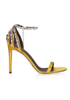 Giuseppe Zanotti Crystal-Embellished Leather High-Heel Sandals