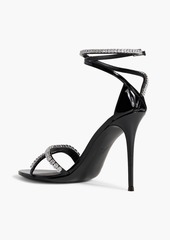 Giuseppe Zanotti - Abileene crystal-embellished faux patent-leather sandals - Black - EU 37.5