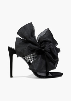 Giuseppe Zanotti - Amabel 105 bow-embellished suede sandals - Black - EU 36