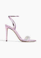 Giuseppe Zanotti - Erwan crystal-embellished PVC and mirrored-leather sandals - Metallic - EU 37.5