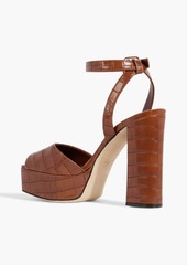 Giuseppe Zanotti - New Betty croc-effect leather platform sandals - Brown - EU 39.5