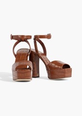 Giuseppe Zanotti - New Betty croc-effect leather platform sandals - Brown - EU 38