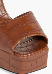 Giuseppe Zanotti - New Betty croc-effect leather platform sandals - Brown - EU 39.5
