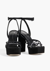 Giuseppe Zanotti - Arhama crystal-embellished suede platform sandals - Black - EU 41.5